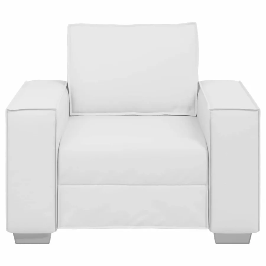 Fauteuil Blanc 100 cm Simili cuir - 4