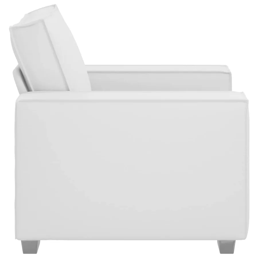 Fauteuil Blanc 100 cm Simili cuir - 5