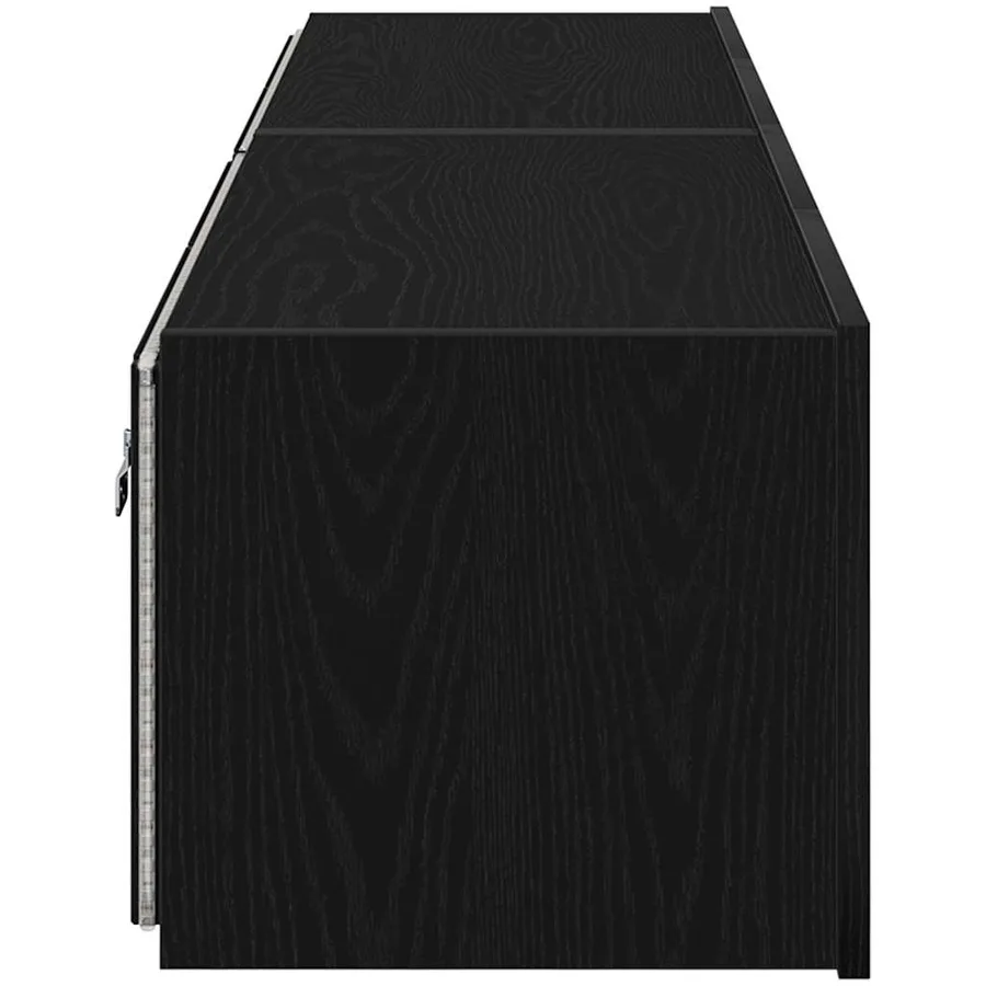 Meuble TV mural avec LED 2 pcs Chêne noir 80 x 35 x 31 cm - 9