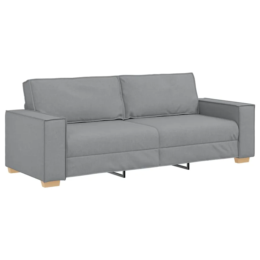 Canapé 3 places Gris clair 220x78x84 cm Tissu - 2