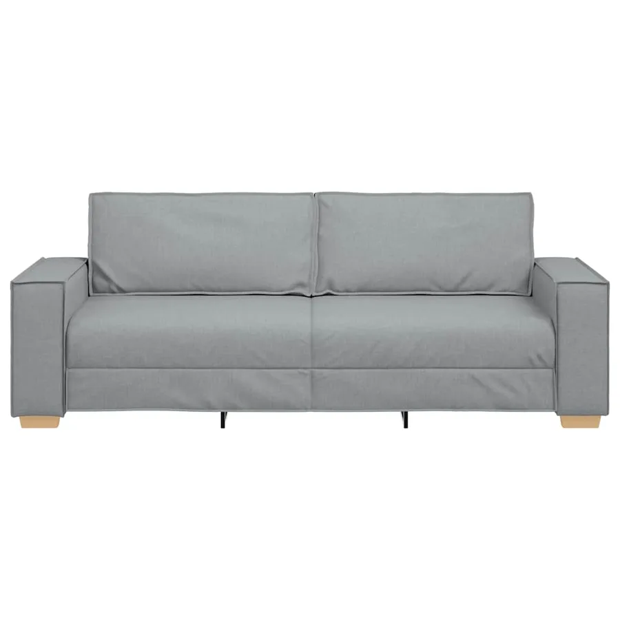 Canapé 3 places Gris clair 220x78x84 cm Tissu - 4