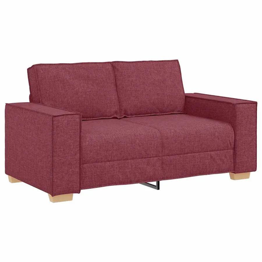 Canapé 3 pcs Bordeaux 220 x 80 x 84 cm Tissu en lin mélangé - 5