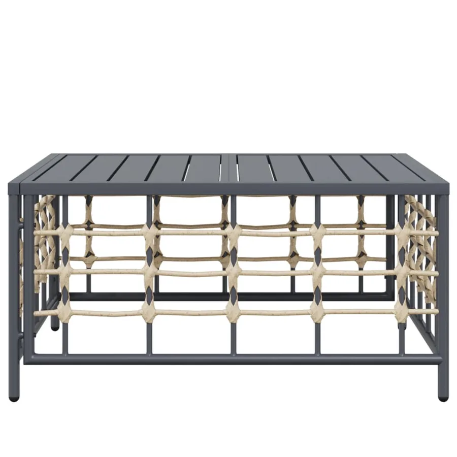 Table de jardin anthracite 70x70x34 cm résine tressée - 3