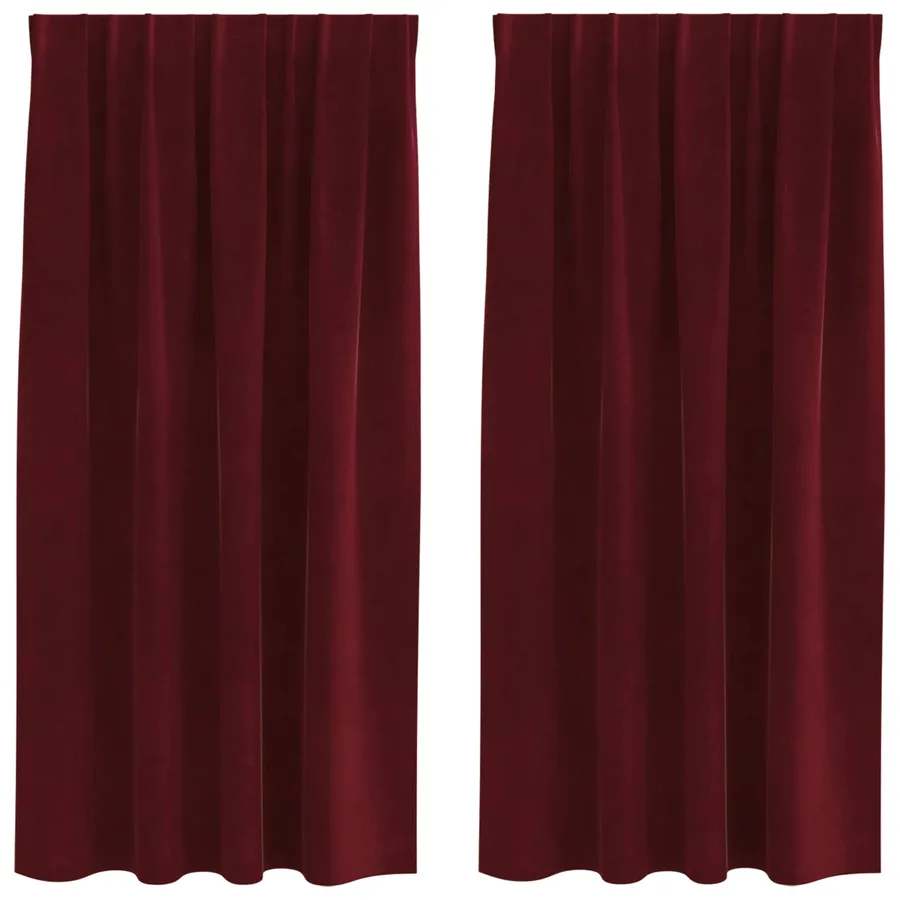 Rideaux occultants 2 pcs Bordeaux 140 x 175 cm Velours - 2