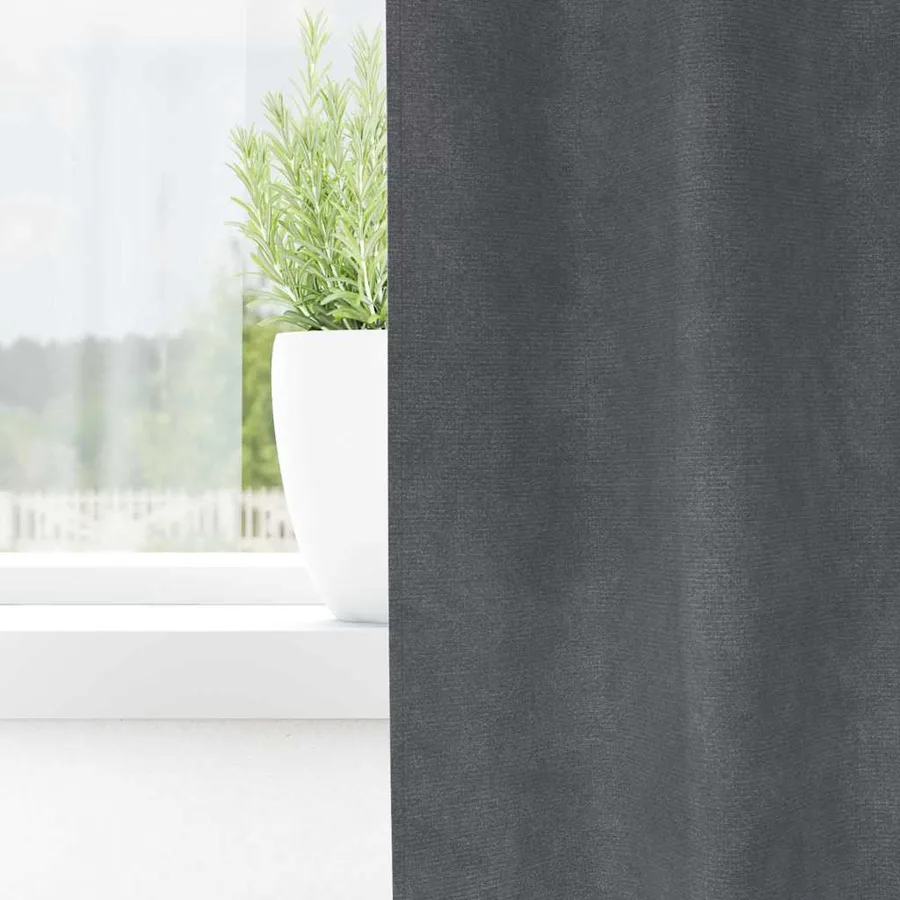 Rideaux occultants 2 pcs Gris clair 140 x 140 cm Velours - 3