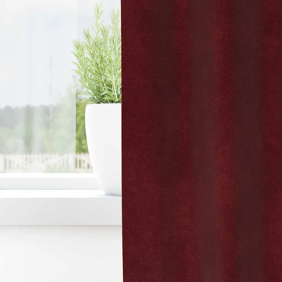 Rideaux occultants 2 pcs Bordeaux 140 x 245 cm Velours - 3