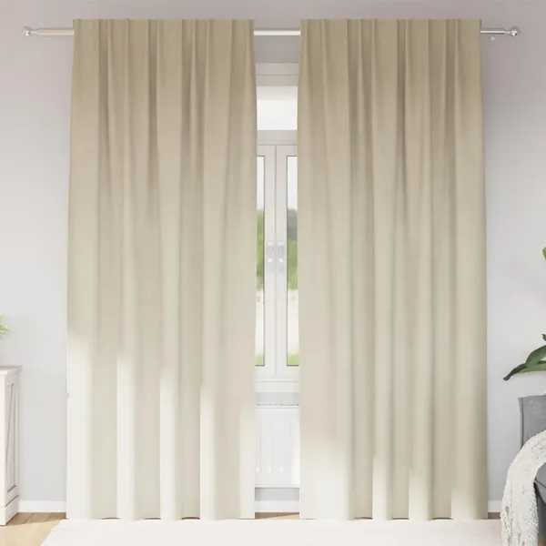 Rideaux occultants 2 pcs Crème 140 x 260 cm Velours