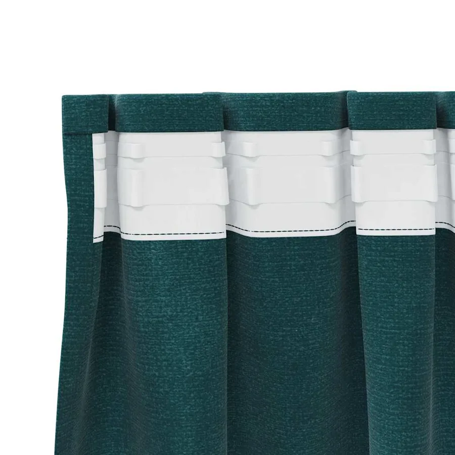 Rideaux occultants 2 pcs Vert foncé 140 x 225 cm Velours - 5