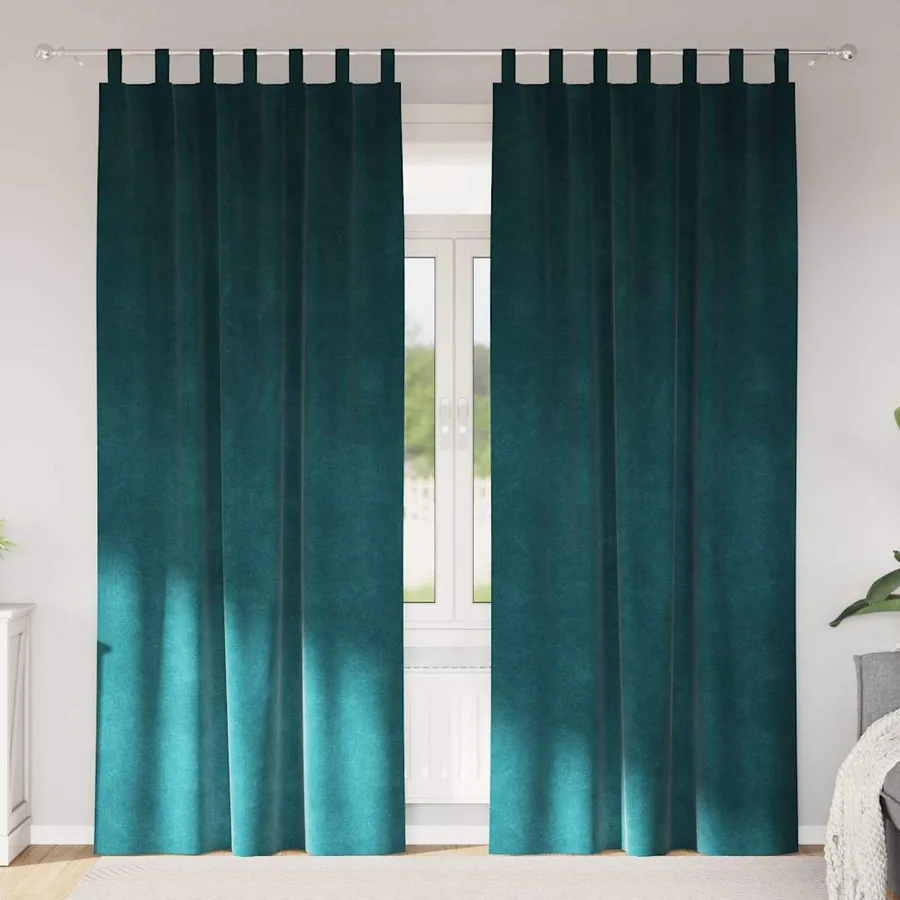 Rideaux occultants 2 pcs Vert foncé 140 x 260 cm Velours