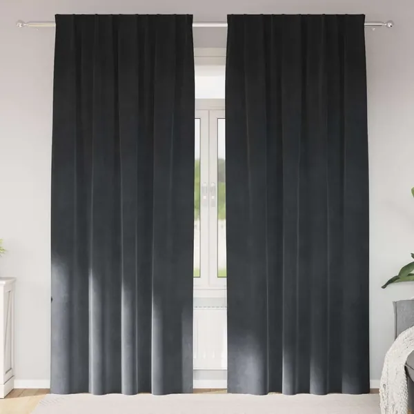 Rideaux occultants 2 pcs Gris clair 140 x 225 cm Velours