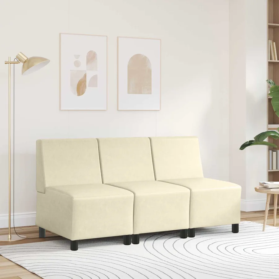 Fauteuil crème 55 cm similicuir