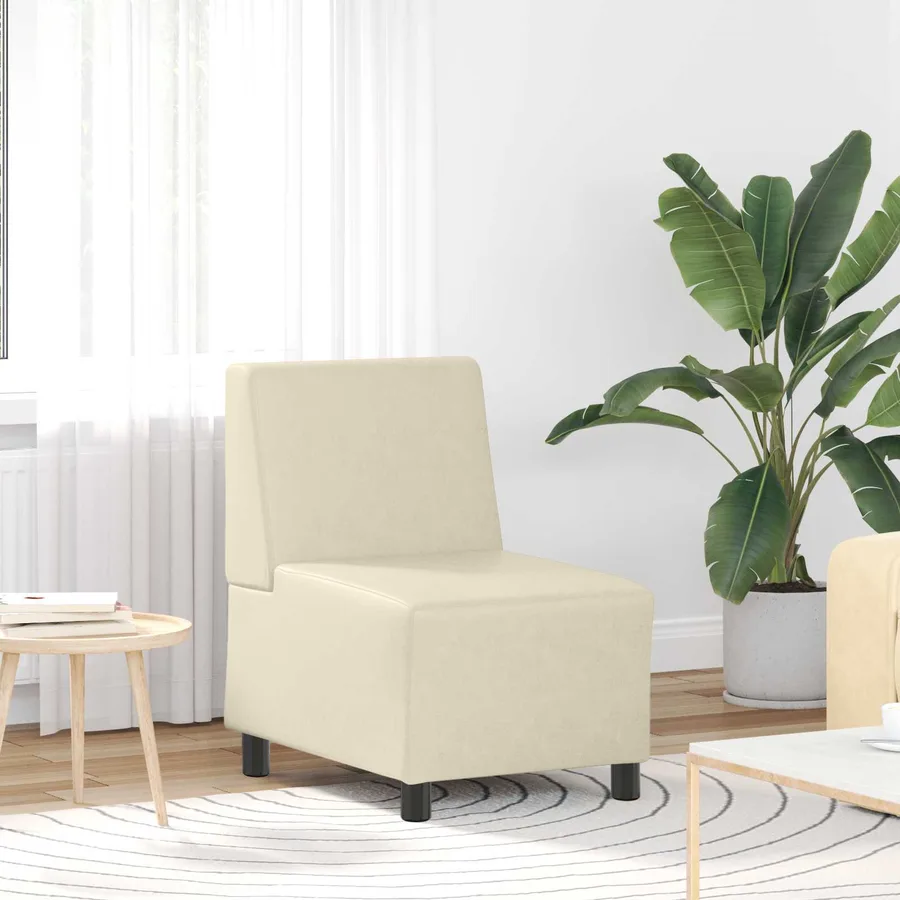 Fauteuil crème 55 cm similicuir - 3