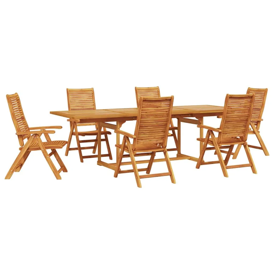 Ensemble de salle à manger pour jardin 7 pcs Marron - 2