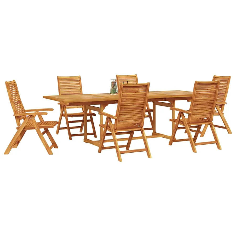 Ensemble de salle à manger pour jardin 7 pcs Marron - 3