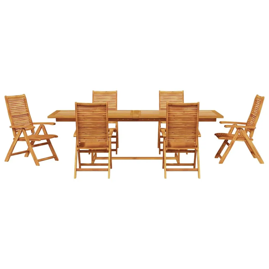Ensemble de salle à manger pour jardin 7 pcs Marron - 7