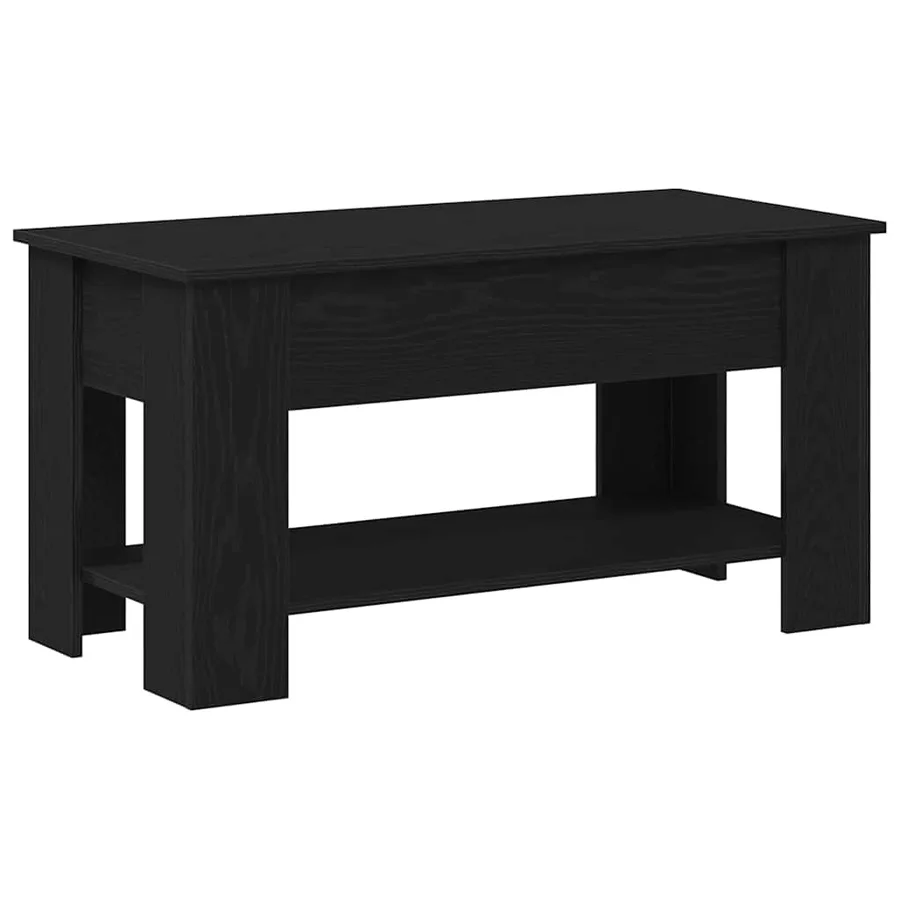 Table basse Chêne noir 101 x 49 x 52 cm Bois d'ingénierie - 2