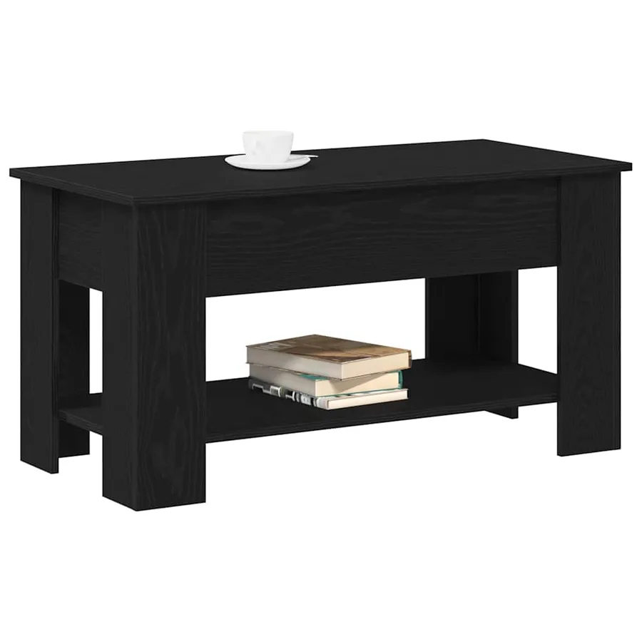Table basse Chêne noir 101 x 49 x 52 cm Bois d'ingénierie - 3