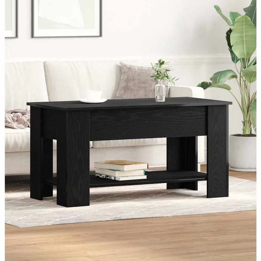 Table basse Chêne noir 101 x 49 x 52 cm Bois d'ingénierie - 4