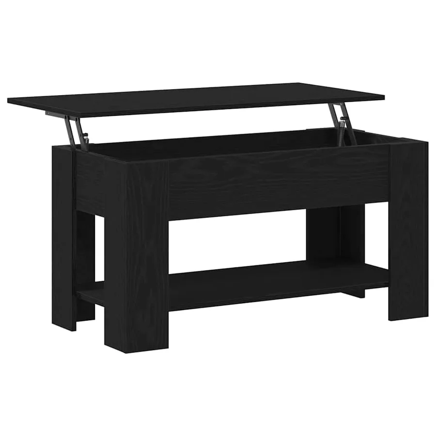 Table basse Chêne noir 101 x 49 x 52 cm Bois d'ingénierie - 5