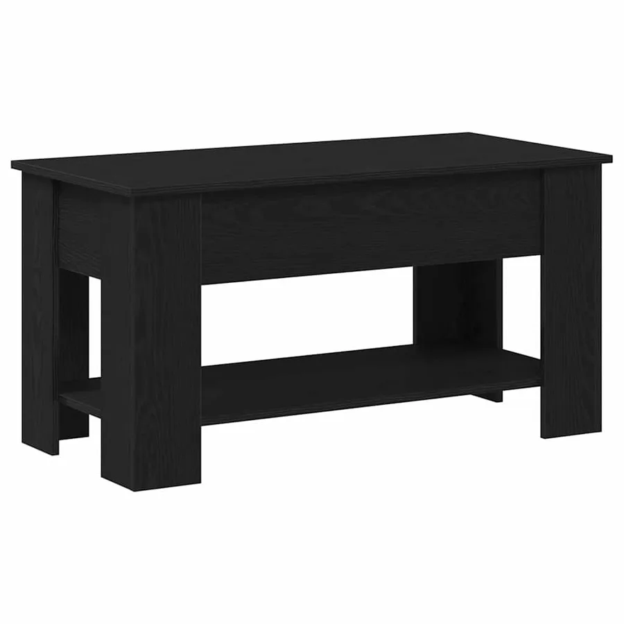 Table basse Chêne noir 101 x 49 x 52 cm Bois d'ingénierie - 6