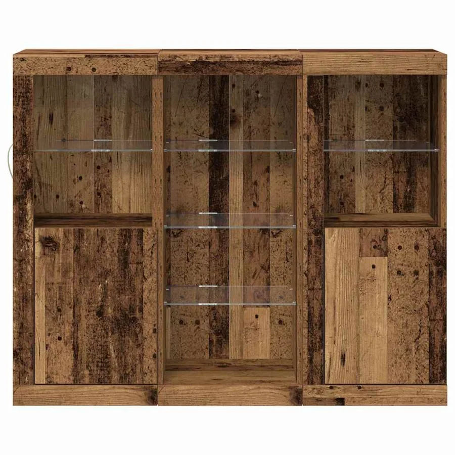 Buffet LED Bois ancien 123 x 37 x 100 cm Bois d'ingénierie - 6