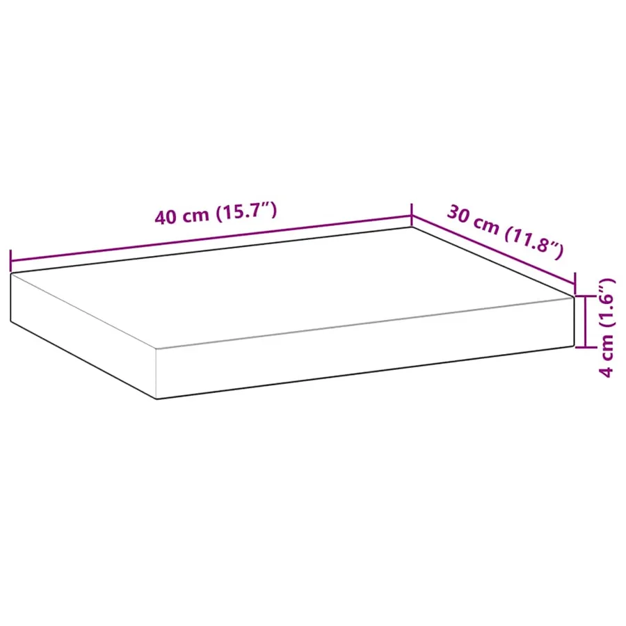 Étagères flottantes 2 pcs 40x30x4 cm acacia massif à l'huile - 9
