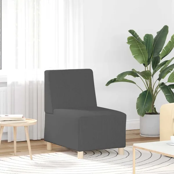 Fauteuil gris foncé 55 cm velours côtelé