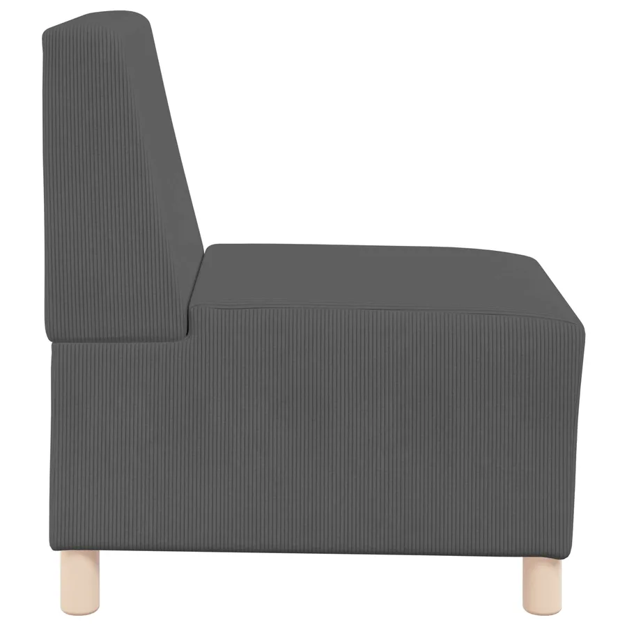 Fauteuil gris foncé 55 cm velours côtelé - 5