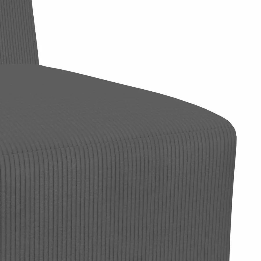 Fauteuil gris foncé 55 cm velours côtelé - 7
