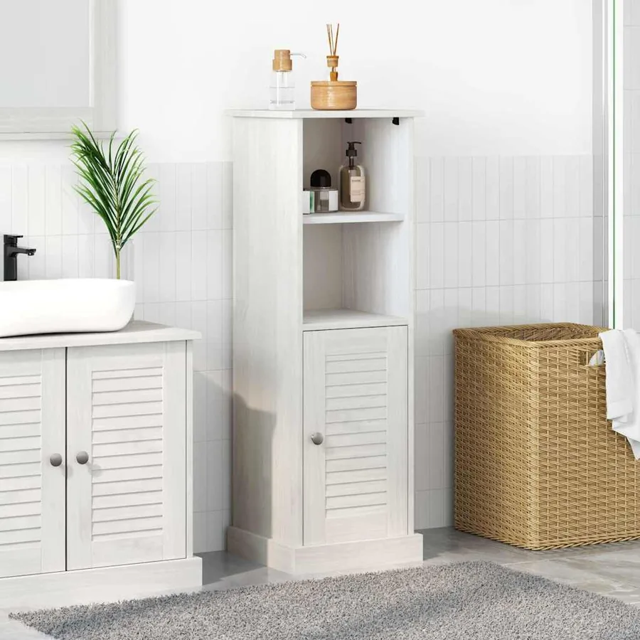 Armoire de salle de bain avec porte VIGO Blanc et Blanc Antique