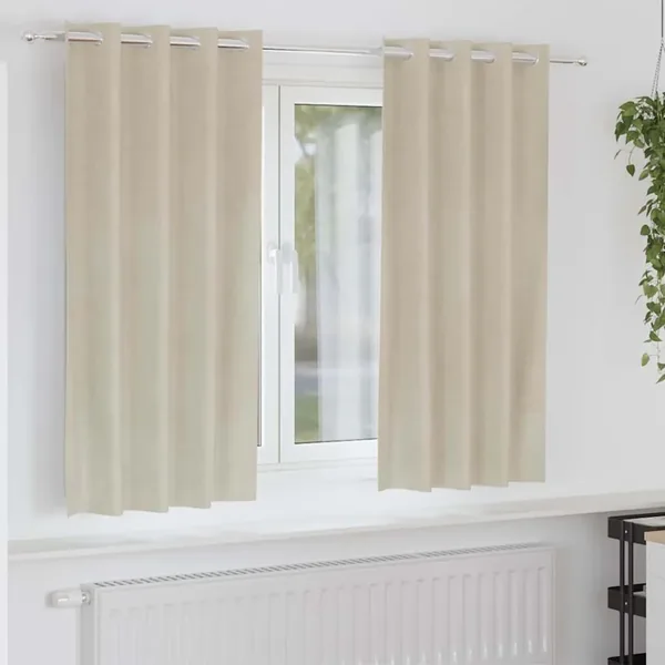 Rideaux occultants 2 pcs Crème 140 x 175 cm Velours