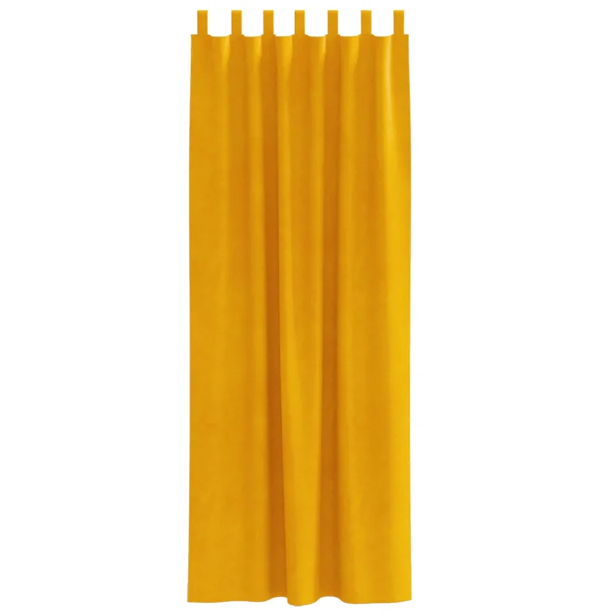 Rideaux occultants 2 pcs Jaune moutarde 140 x 245 cm Velours - 4
