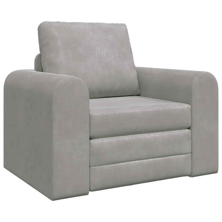 Canapé-Lit Gris clair 98 x 71 x 83 cm Velours - 2