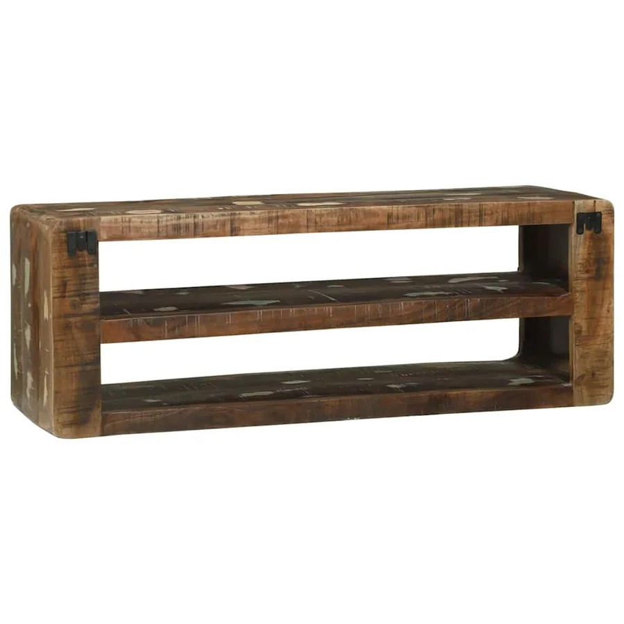 Meuble TV 100 x 32 x 36 cm Bois massif de récupération - 5