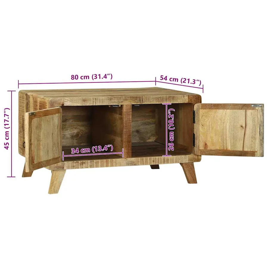 Table basse Marron 80 x 54 x 45 cm Bois de mangue massif - 12