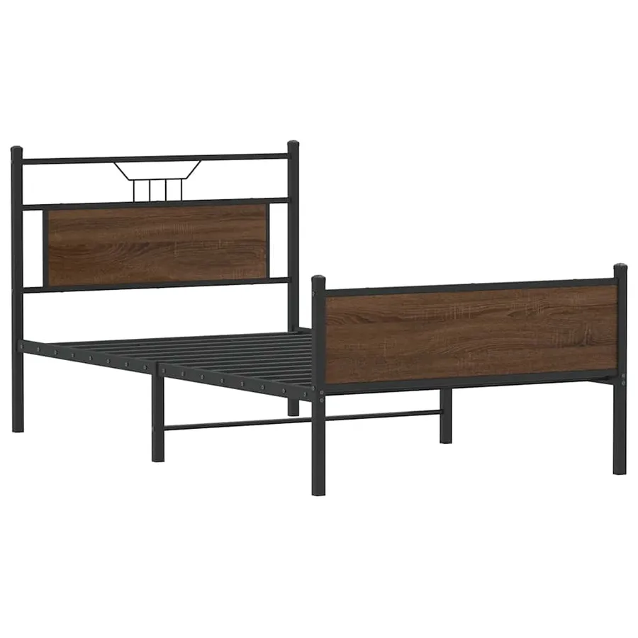 Cadre de lit sans matelas chêne marron 100x190 cm - 3