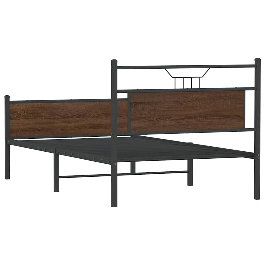 Cadre de lit sans matelas chêne marron 100x190 cm - 8