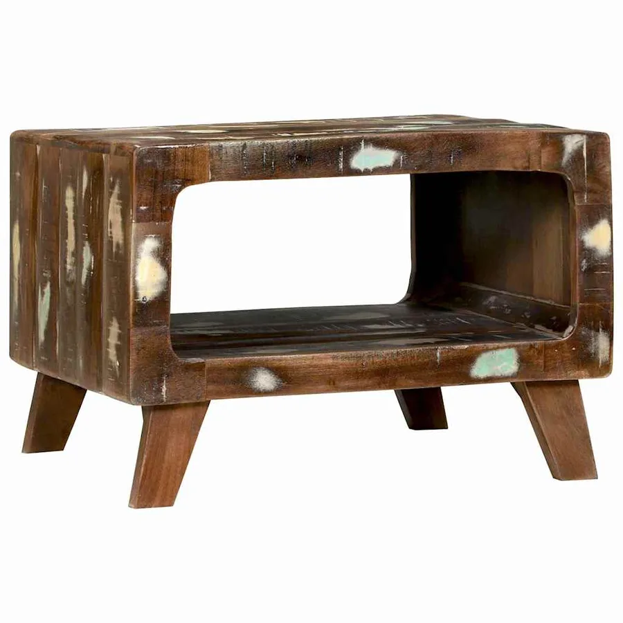 Table basse Multicolore 50 x 50 x 35 cm Bois Recyclé Solide - 2