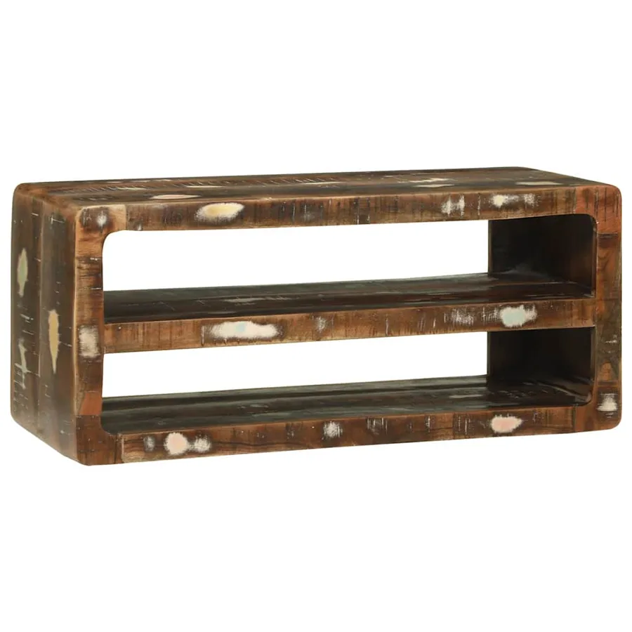 Meuble TV 80 x 32 x 36 cm Bois massif de récupération - 2