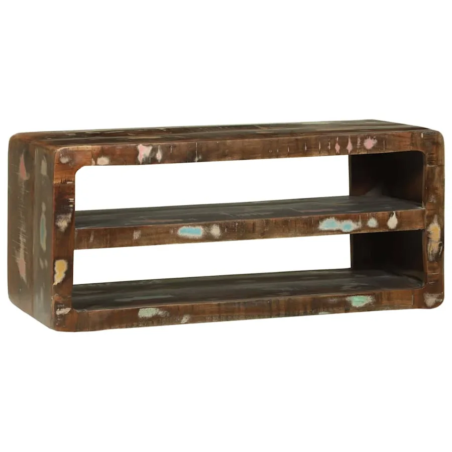 Meuble TV 80 x 32 x 36 cm Bois massif de récupération - 7