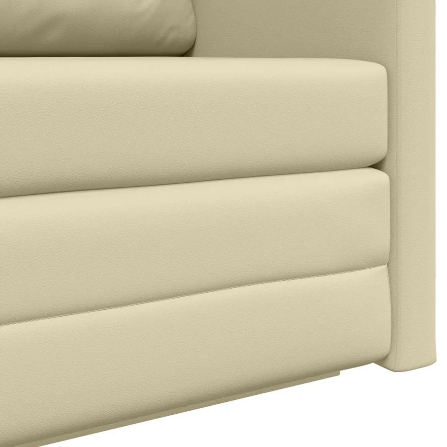 Canapé-Lit Crème 124 x 71 x 78 cm Simili cuir - 9