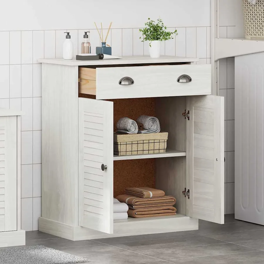 Armoire de salle de bain avec porte VIGO Blanc et Blanc Antique - 4