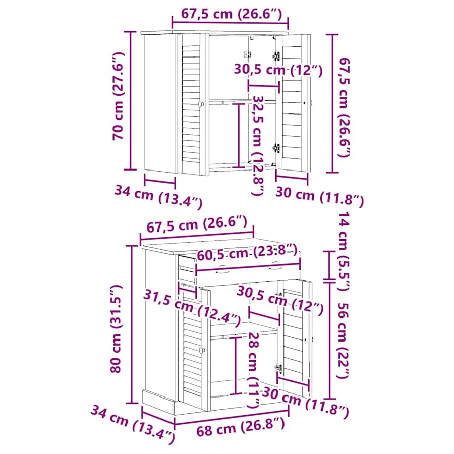 Ensemble de mobilier de salle de bain avec étagère VIGO 2 pcs - 11