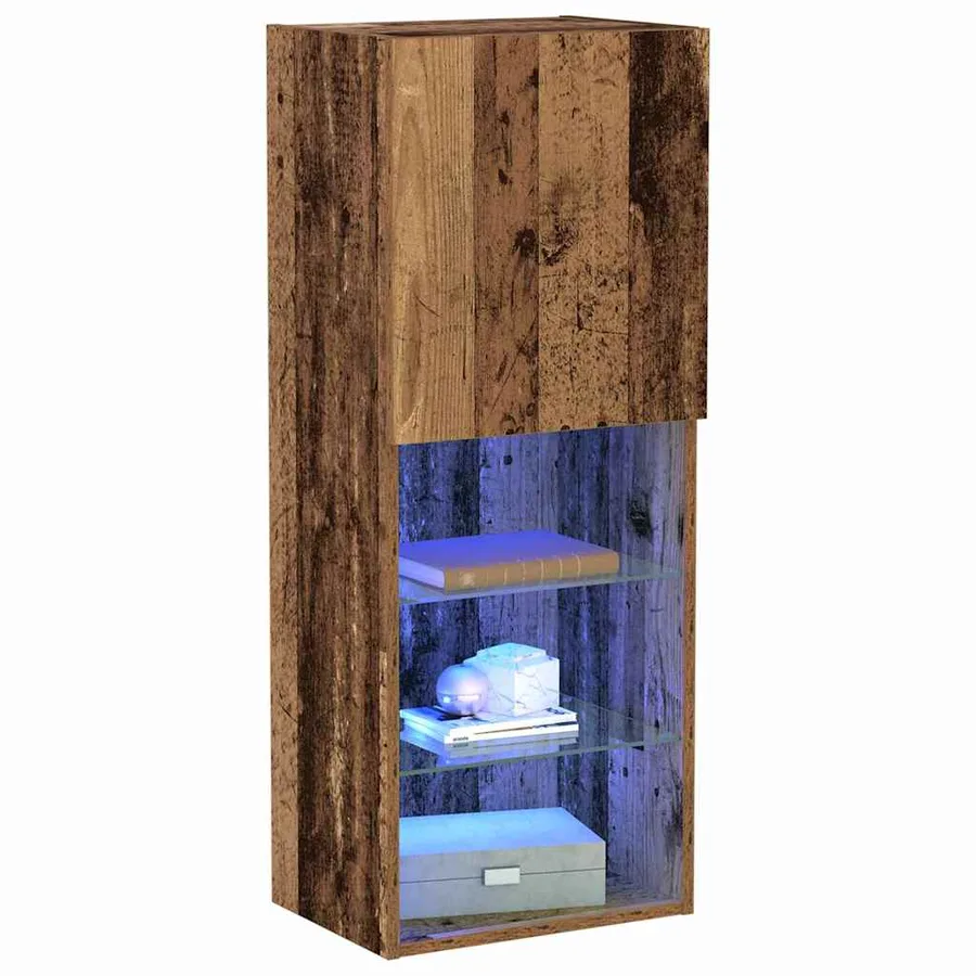 Ensemble meuble TV avec LED Bois ancien 40,5 x 30 x 102 cm - 3