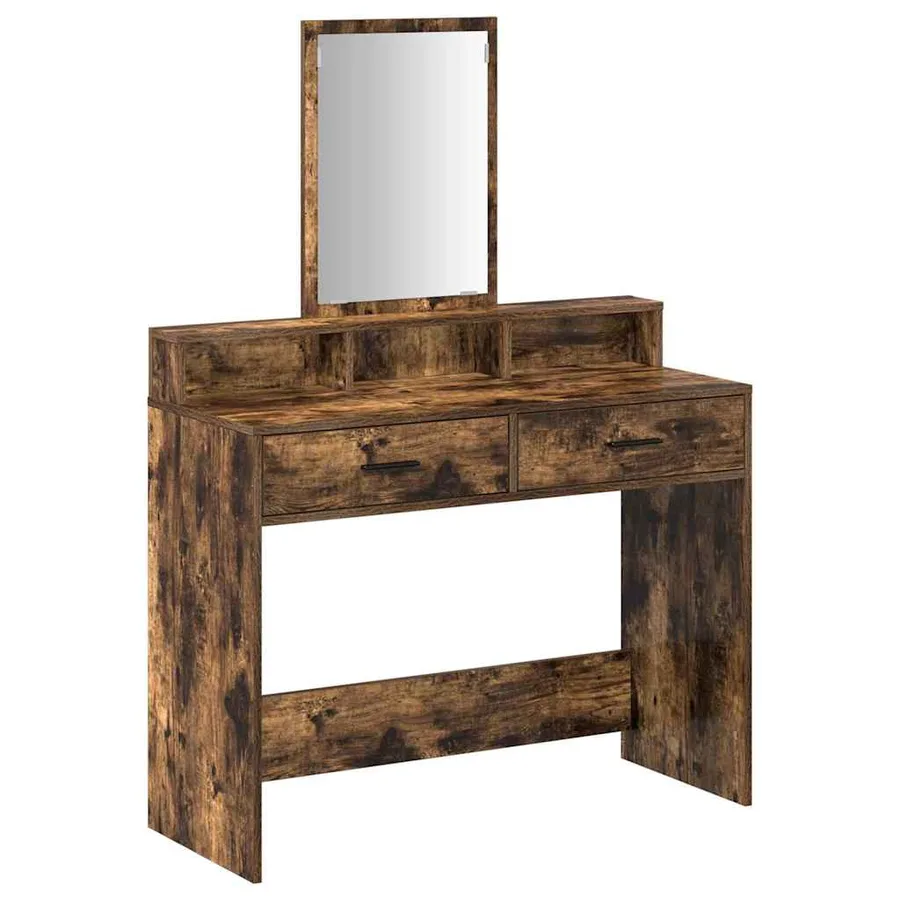 Table de Toilette avec tiroir Chêne fumé 100 x 41 x 140 cm - 2