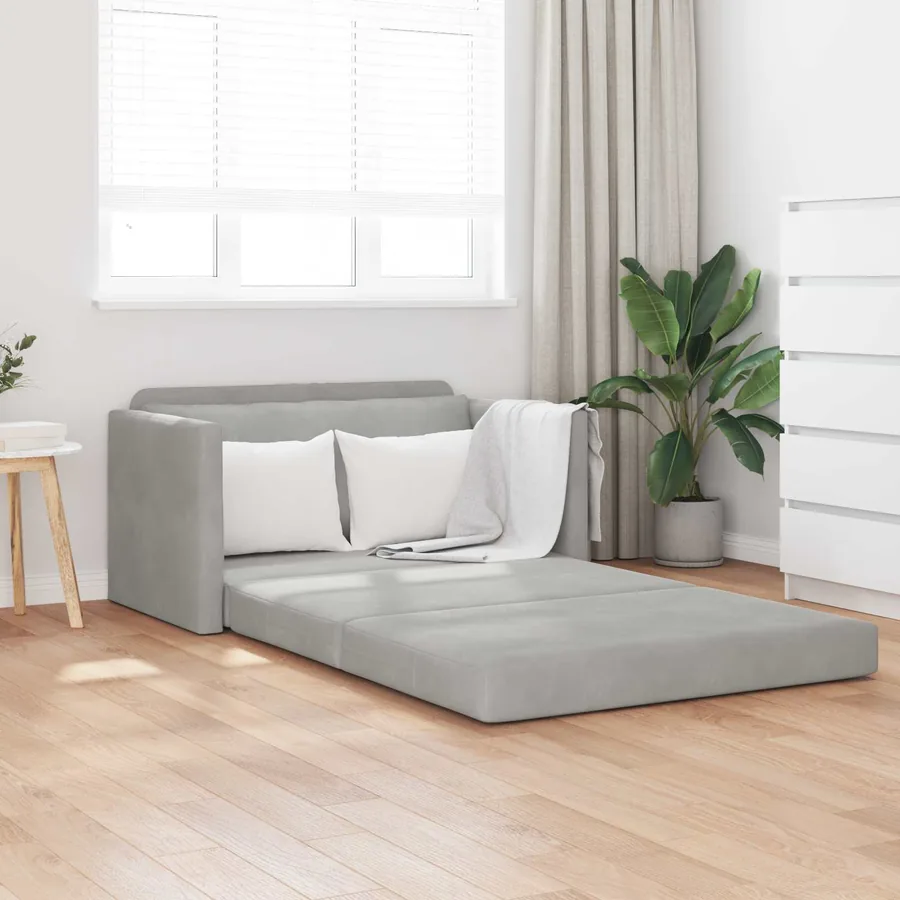Canapé-Lit Gris clair 124 x 71 x 78 cm Velours