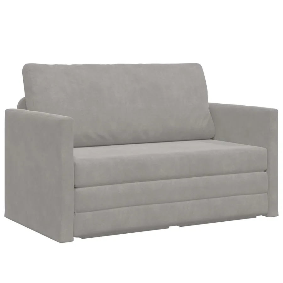 Canapé-Lit Gris clair 124 x 71 x 78 cm Velours - 2
