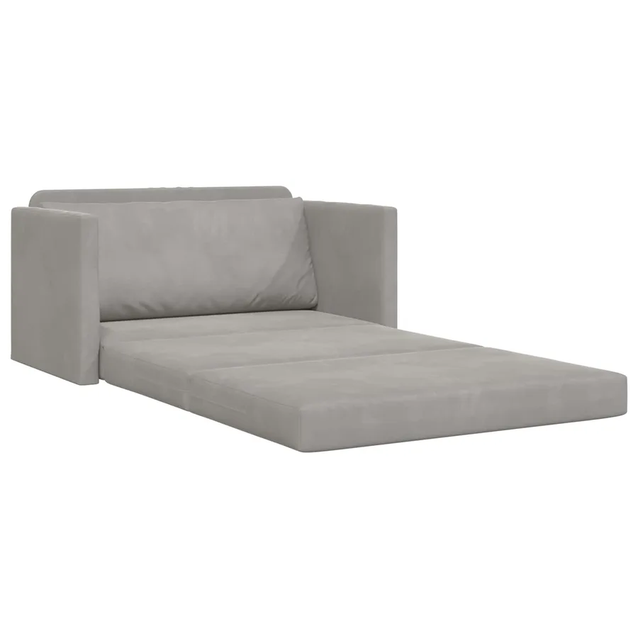 Canapé-Lit Gris clair 124 x 71 x 78 cm Velours - 4