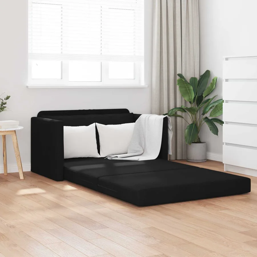 Canapé-Lit 110cm Noir tissu