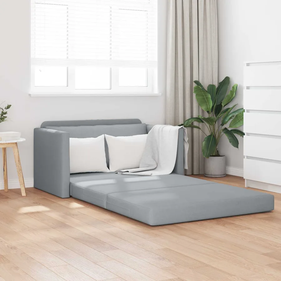Canapé-Lit 110cm Gris clair tissu